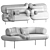 Modern Fabric Chaise Lounge Chair 3D model small image 4