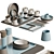 Modern Kitchenware Set 3D Model 3D model small image 1