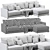 Modern Sectional Sofa, Spacious Design 3D model small image 5