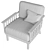 Teak Chelsea Garden Armchair: Timeless Elegance 3D model small image 6