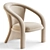 Sculptural Green Velvet Armchair 3D model small image 3