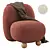 Elegant Morro Vanity Chair 3D model small image 6