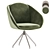 Elegant Textile Grey Dining Chair 3D model small image 4