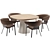 Modern Elegance Duo: ATAL Lounge Chair & LUR Table 3D model small image 2