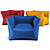 Modern Armchair 3D Models Set 3D model small image 2
