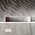 Curved Wave Headboard with Light 3D model small image 5