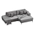 Modern Edwin Velvet Corner Sofa 3D model small image 6