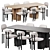 Elegant Dining Set with Franka Casa Blanco Chairs 3D model small image 1