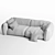 Scandinavian Style 2 Seater Sofa 3D model small image 6