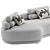 Velvet Etna Sofa 3 Colors 3D model small image 3