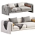 Contemporary Modular Velvet Judo Sofa 3D model small image 4