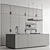 Contemporary Wood Black Kitchen 3D model small image 5