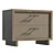 Modern Coastal Woven Nightstand in Light Playa 3D model small image 1