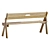 Wooden Folding Bench, Solid Wood 3D model small image 5