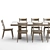 Wooden Dining Set with Arno Chair 3D model small image 3