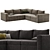 Modern 5-Piece Sectional Sofa Collection 3D model small image 3