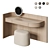 Elegant Vanity Table with Mirror 3D model small image 1