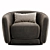 Elegant Addie Swivel Armchair 3D model small image 3