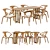 Modern Dining Set Furniture Pair 3D model small image 1