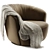 Elegant Ishino Lounge Armchair 3D model small image 4