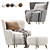  Elegant Velvet Armchair Audril 3D model small image 1