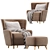  Elegant Velvet Armchair Audril 3D model small image 3