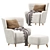  Elegant Velvet Armchair Audril 3D model small image 6