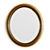 Modern Brass Round Wall Mirror 3D model small image 1