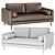 Luxury Tanned Leatherette 2-Seater Sofa 3D model small image 3