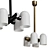 Sleek Brass Chandelier Pendant Light 3D model small image 1
