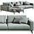 Lione Chaise Longue Sofa Elegant 3D model small image 1