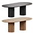 Modern Oak Oval Dining Set 3D model small image 4