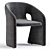 Elegant Modern Roche Bobois Armchair 3D model small image 3