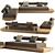Teak Bondi L-Sectional Sofa 3D model small image 1