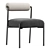 Elegant Jolene Cream Dining Chair 3D model small image 1