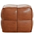 CB2 Brown Leather Square Pouf 3D model small image 2