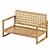 Outdoor Eucalyptus Loveseat Set 3D model small image 6