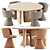 Sleek Modern Chairs & Table 3D model small image 1