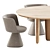 Sleek Modern Chairs & Table 3D model small image 2