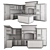  Neo-Classical Corner Kitchen Set 3D model small image 7