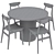 Elegant Hill Dining Table and Rodham Chair 3D model small image 5