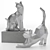 3D Geometric Cat Sculpture for High Resolution Renders 3D model small image 4