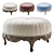 Elegant Light Round Ottoman 3D model small image 1