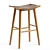 Atoka Acacia Wood Patio Bar Stool 3D model small image 2