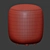 Fluffy Sweet Pouf Beige White 3D model small image 4