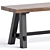 Elyon Rustic Wood Industrial Bench 3D model small image 2