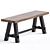 Elyon Rustic Wood Industrial Bench 3D model small image 3