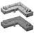 Modern Oceanside Low Deep Sectional 3D model small image 5