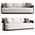 Luxe Aluminum Bronte Sofa 3D model small image 1