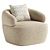 Swivel Armchair with Upholstered Design 3D model small image 3